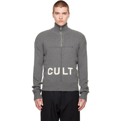MATIÈRES FÉCALES MATIÈRES FÉCALES Gray 'Cult' Quarter-Zip Sweater
