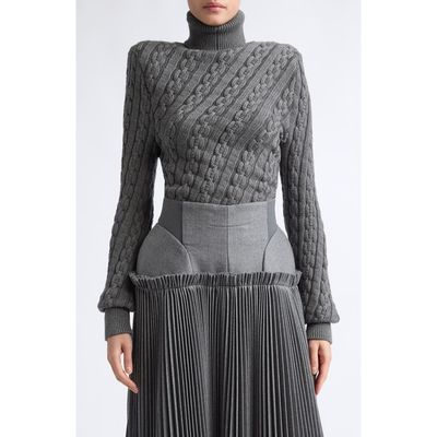 MATIÈRES FÉCALES MATIÈRES FÉCALES Jacqueline Twist Knit Wool Turtleneck Sweater