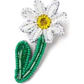 Matr Boomie Matr Boomie Bala Mani Beaded Daisy Brooch Pin