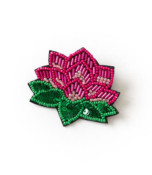 Matr Boomie Matr Boomie Bala Mani Beaded Lotus Brooch Pin