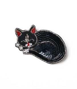 Matr Boomie Matr Boomie Bala Mani Beaded Sleeping Cat Brooch Pin