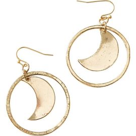 Matr Boomie Matr Boomie Diya Crescent Moon Hoop Dangle Earrings