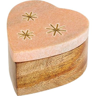 Matr Boomie Matr Boomie Jaipuri Heart Keepsake Box - Pink Carved Marble