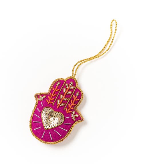 Matr Boomie Matr Boomie Larissa Plush Hamsa Felt Ornament - Handmade, Embroidered 