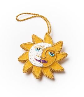 Matr Boomie Matr Boomie Larissa Plush Sun Moon Felt Ornament - Hand Embroidered