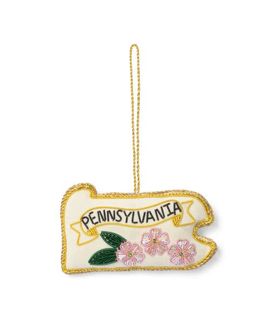 Matr Boomie Matr Boomie Pennsylvania State Mountain Laurel Beaded Fabric Ornament - Embroidered