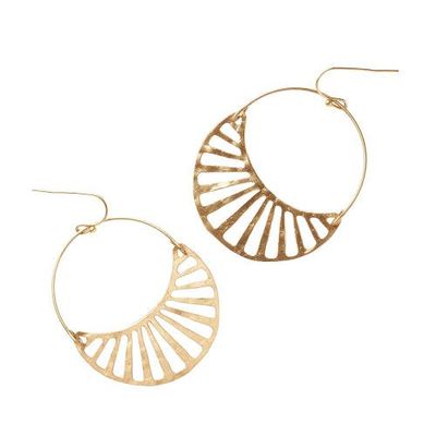 Matr Boomie Matr Boomie Rajani Hoop Earrings - Crescent Disc