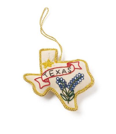 Matr Boomie Matr Boomie Texas Bluebonnet Beaded Fabric Ornament - Embroidered