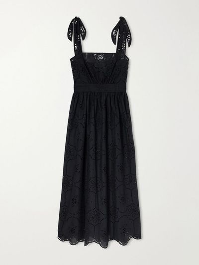 MATTEAU Broderie Apron broderie anglaise cotton midi dress