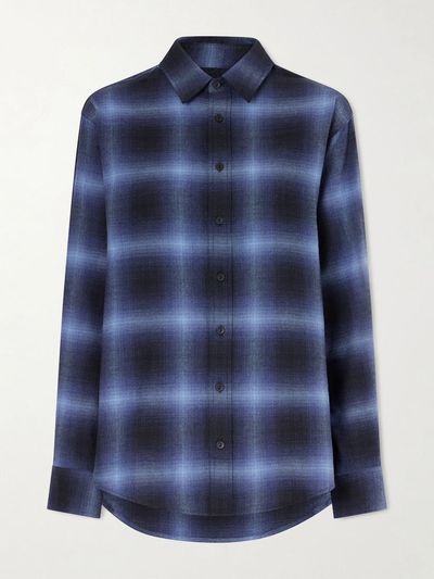 MATTEAU Checked cotton-flannel shirt