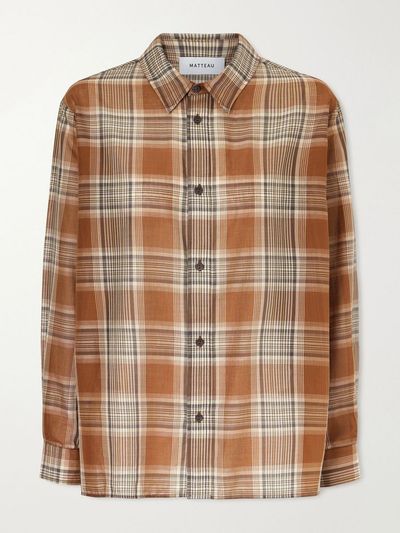 MATTEAU Checked cotton-voile shirt