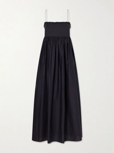 MATTEAU Empire ruffled cotton-poplin midi dress