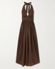 MATTEAU Gathered organic cotton-poplin halterneck maxi dress - 1