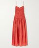 MATTEAU Gathered polka-dot organic cotton and silk-blend midi dress - 1