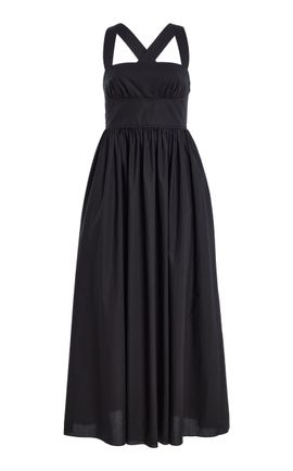 matteau broderie cotton midi dress Matteau Broderie Drawcord Dress