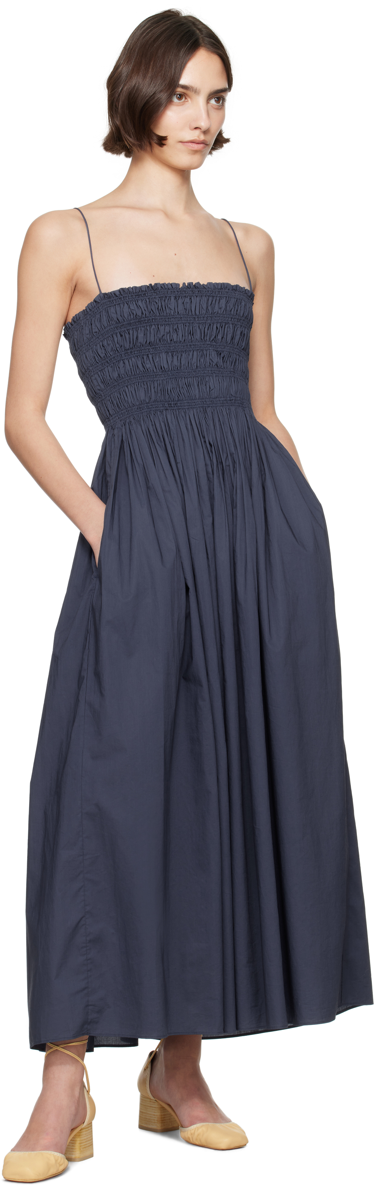 matteau shirred bodice maxi dress Matteau