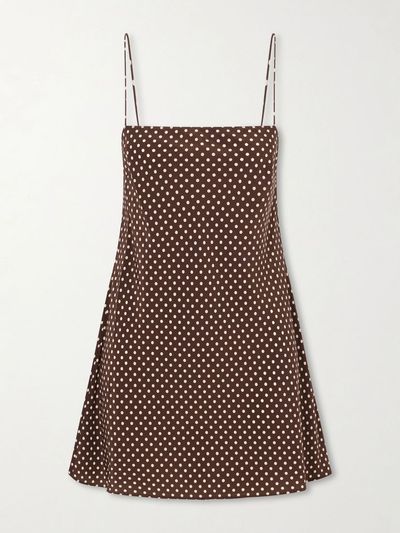 MATTEAU Polka-dot silk-crepe de chine mini dress