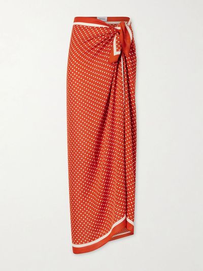 MATTEAU Polka-dot silk-georgette pareo