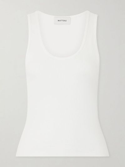 MATTEAU Ribbed organic cotton-blend jersey tank