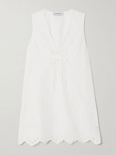 MATTEAU Scalloped broderie anglaise cotton mini dress
