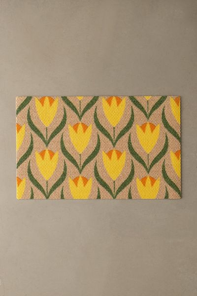 Matterly Matterly Neighburly Buttercups Floral Indoor/Outdoor Doormat at Urban Outfitters