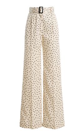 Matthew Bruch Matthew Bruch Belted PolkaDot WideLeg Pants