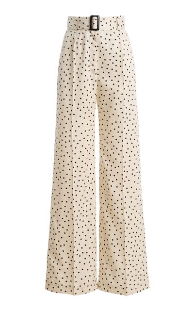 Matthew Bruch Matthew Bruch Belted PolkaDot WideLeg Pants