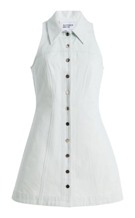 Matthew Bruch Matthew Bruch Collared Halter Denim Mini Dress