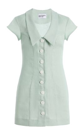 Matthew Bruch Matthew Bruch Collared Linen Mini Dress
