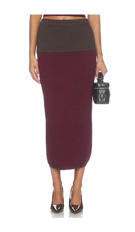 MATTHEW BRUCH MATTHEW BRUCH Colorblock Midi Skirt