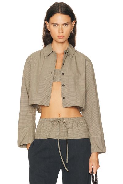 MATTHEW BRUCH MATTHEW BRUCH Cropped Oversized Button Down Top
