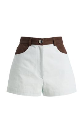 Matthew Bruch Matthew Bruch HighWaist Denim Combo Hot Shorts