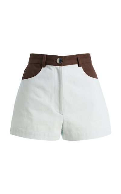 Matthew Bruch Matthew Bruch HighWaist Denim Combo Hot Shorts