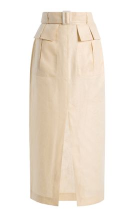 Matthew Bruch Matthew Bruch Linen Midi Cargo Skirt