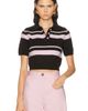 MATTHEW BRUCH MATTHEW BRUCH Striped Mohair Polo Top - 1