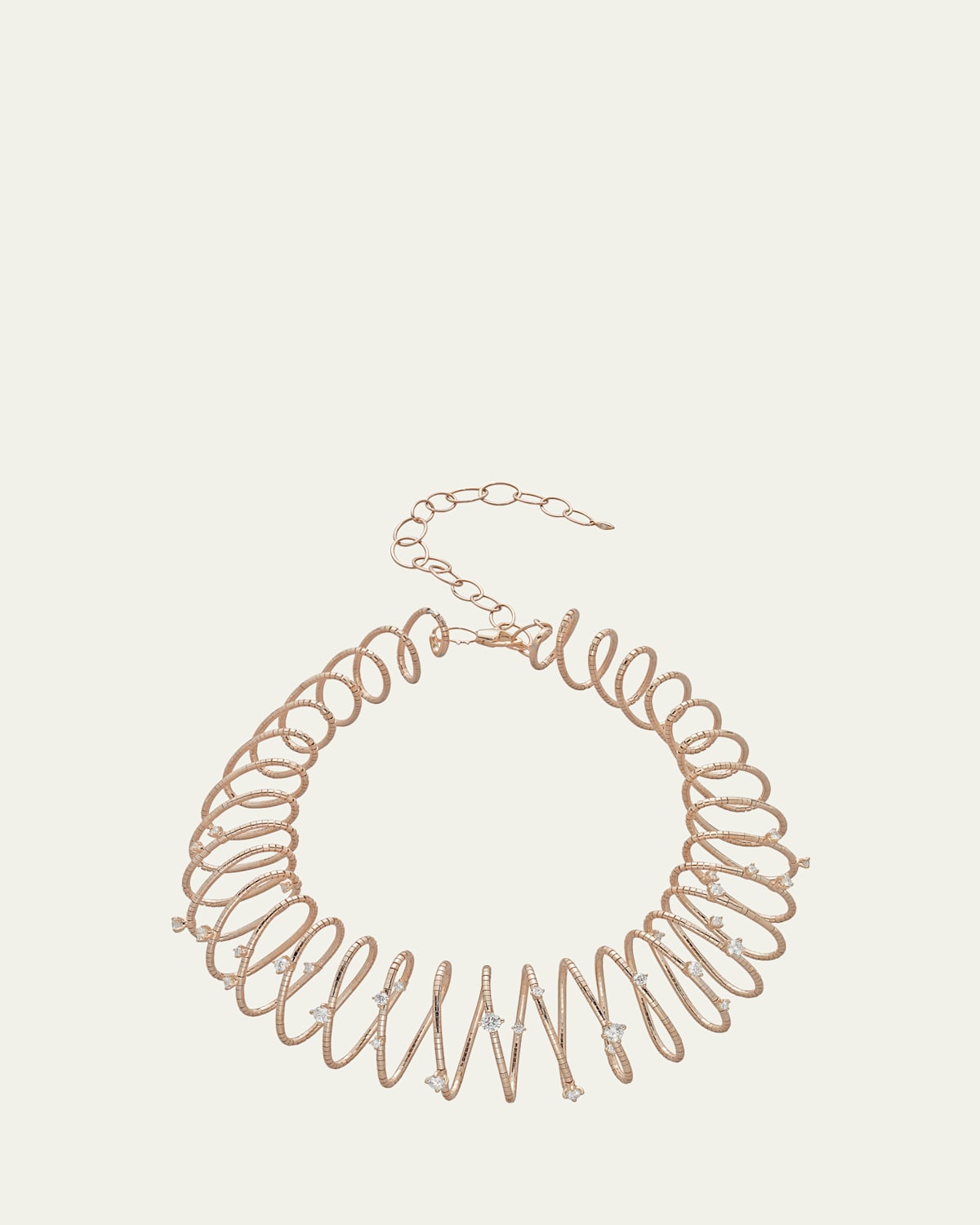 Mattia Cielo 18K Gold and Titanium Coiled Diamond Necklace