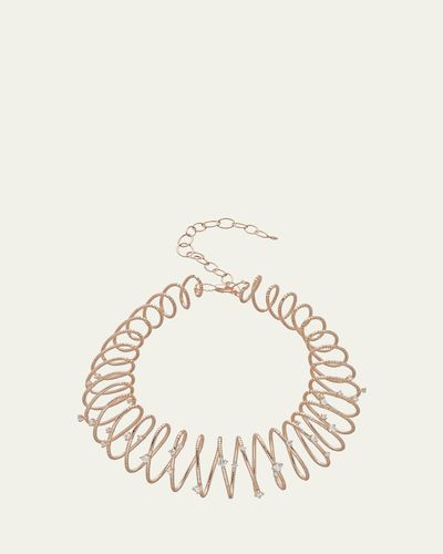 Mattia Cielo 18K Gold and Titanium Coiled Diamond Necklace