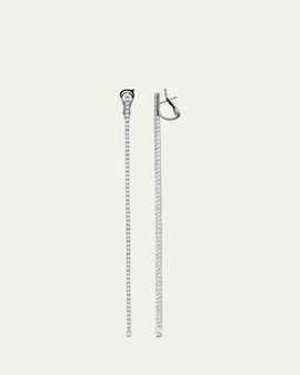 Mattia Cielo 18K White Gold Thick Diamond Tennis Earrings