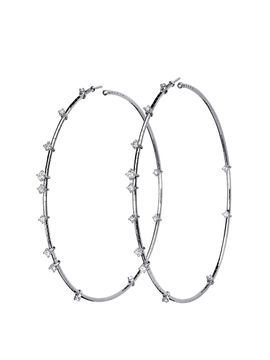 Mattia Cielo Women's Rugiada Diamanti 18K White Gold, Titanium, & 1.10 TCW Diamond Hoop Earrings