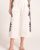 matty m. matty m. Ireni Embroidery Detail Crop Wide Leg Cotton Pants - 1