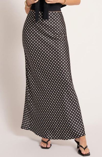 matty m. matty m. Polka Dot Bias Cut Maxi Skirt