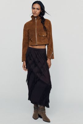 Maude Club Kellie Fringe Midi Skirt