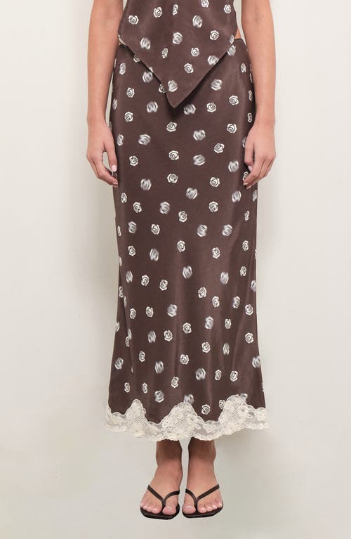 MAUDE CLUB MAUDE CLUB Alexi Floral Print Satin Skirt