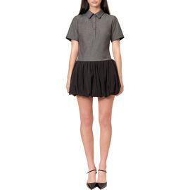 MAUDE CLUB MAUDE CLUB Beth Two-Tone Bubble Minidress
