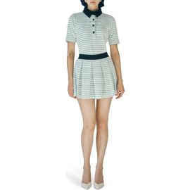 MAUDE CLUB MAUDE CLUB Charlie Contrast Collar Geo Print Top