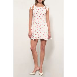 MAUDE CLUB MAUDE CLUB Chelsea Polka Dot Tie Shoulder Minidress