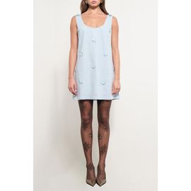 MAUDE CLUB MAUDE CLUB Crosby Floral Appliqué Shift Minidress