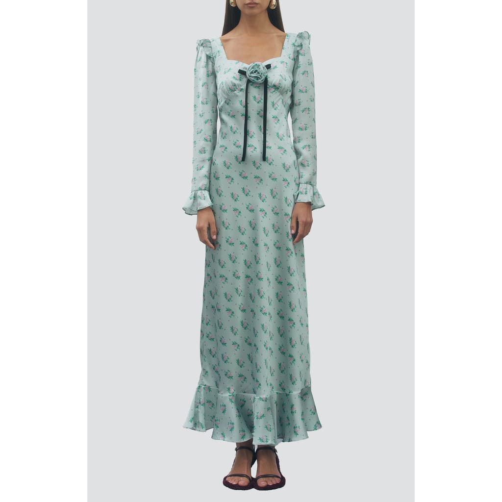 MAUDE CLUB MAUDE CLUB Florence Floral Ruffled Long Sleeve Dress