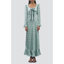 MAUDE CLUB MAUDE CLUB Florence Floral Ruffled Long Sleeve Dress