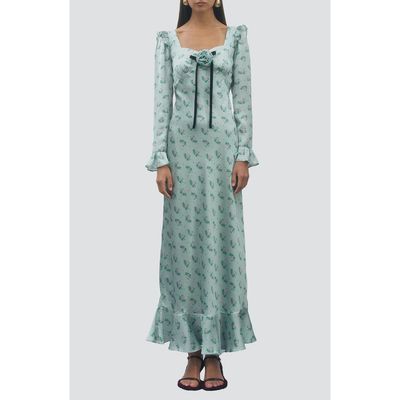 MAUDE CLUB MAUDE CLUB Florence Floral Ruffled Long Sleeve Dress